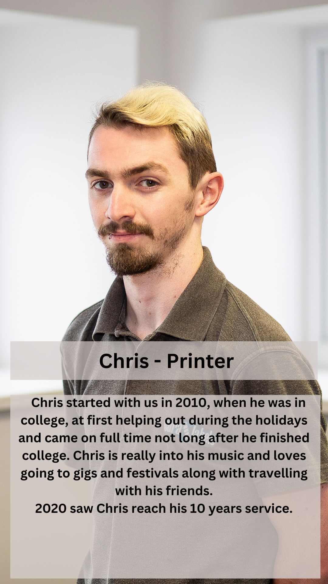 Chris. Printer at Secura Labels