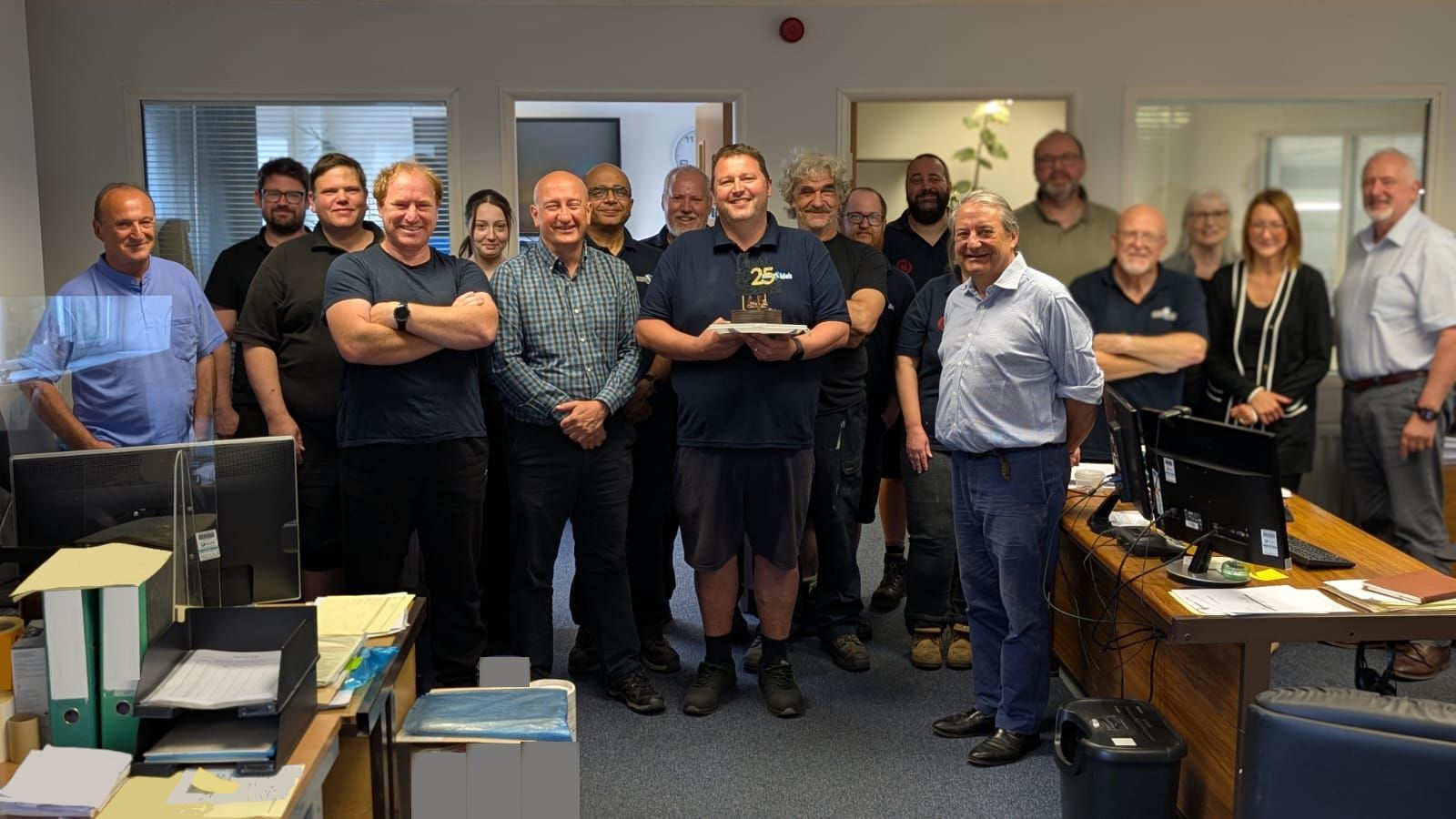 Collage celebrating Simon Miller’s retirement from Secura Labels in August 2025.
