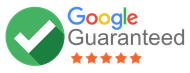 Google Guaranteed logo with green checkmark and five orange stars