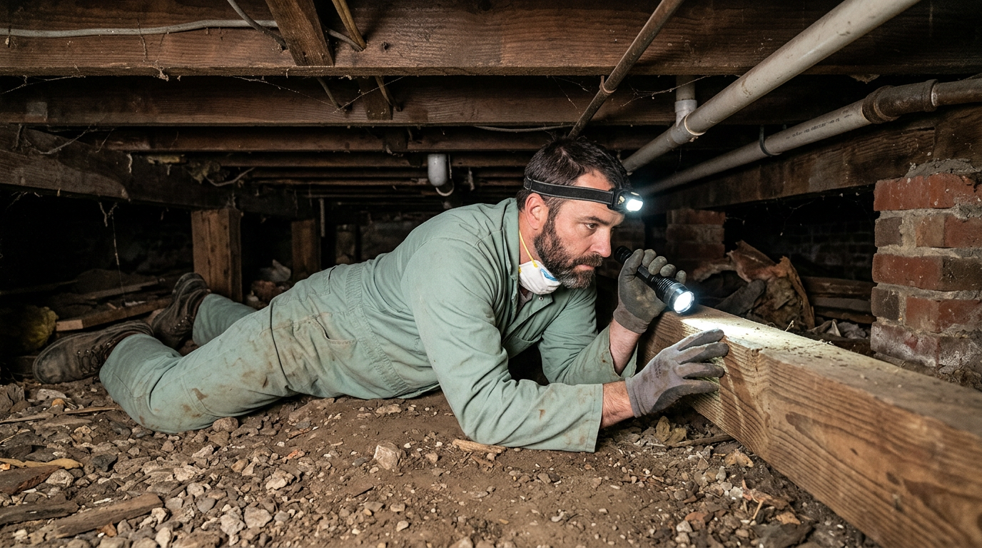 Through inspection to under floor of house