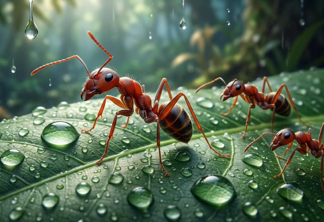 Ants baited and sprayed 100% control