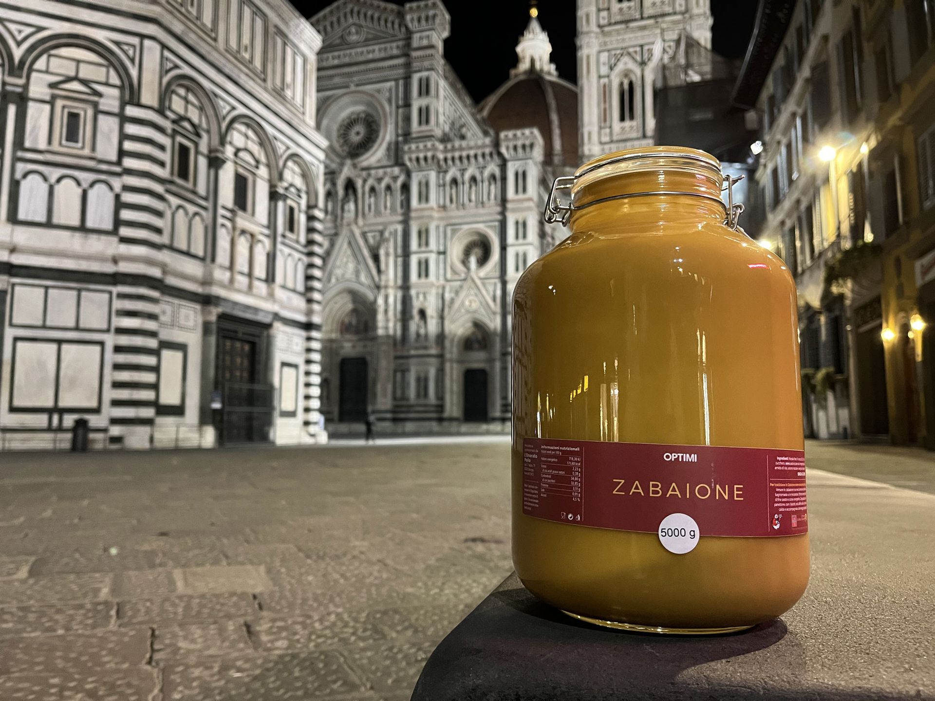 zabaglione in a large jar