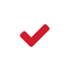 Red check mark icon on a white background