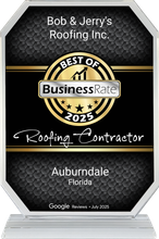 Award for Bob & Jerry's Roofing Inc. as 