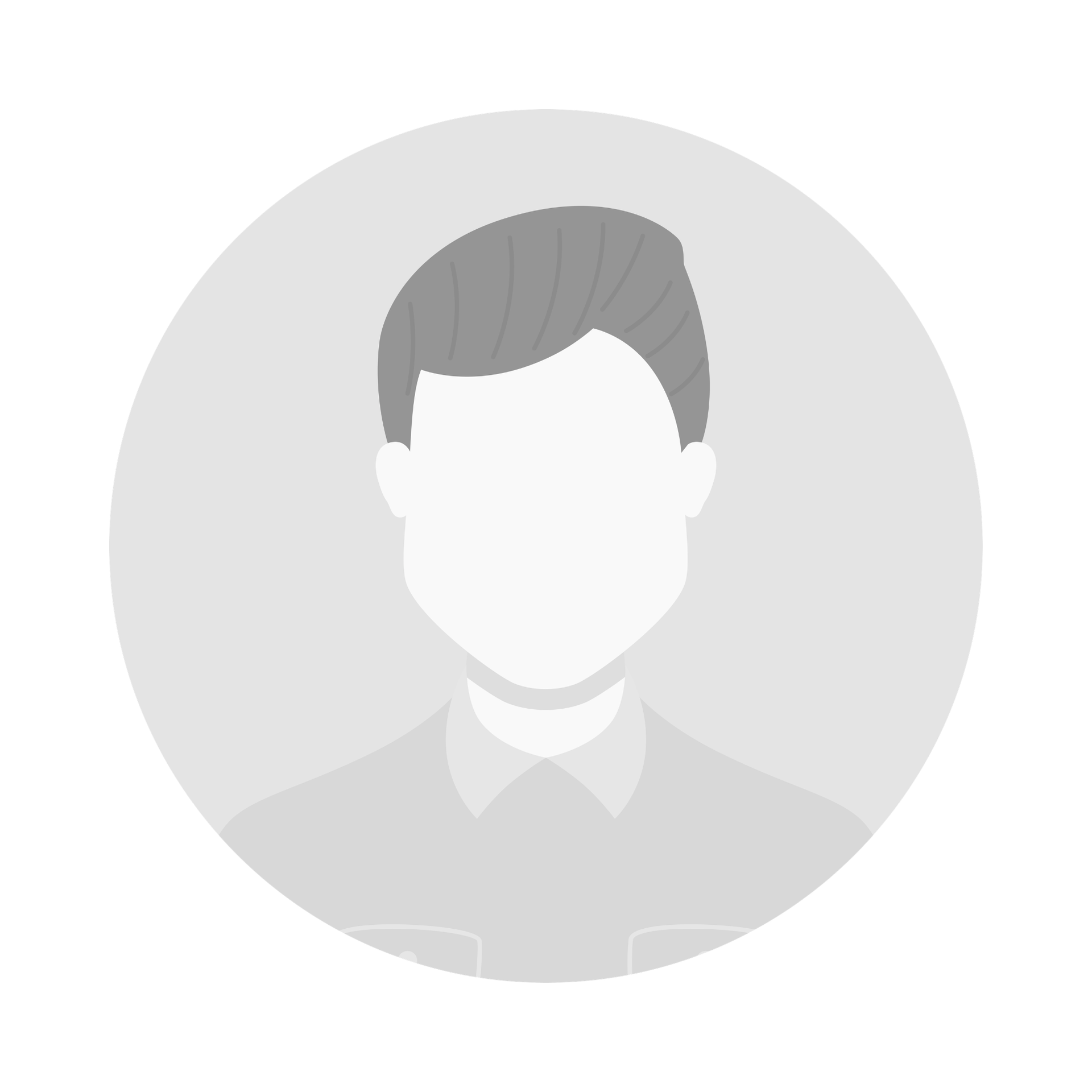 Gray silhouette avatar icon on a light gray circular background