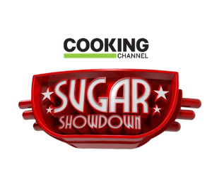 Cooking Channel logo with red Sugar Showdown sign