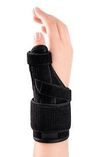 Muñequera negra con soporte para el pulgar
