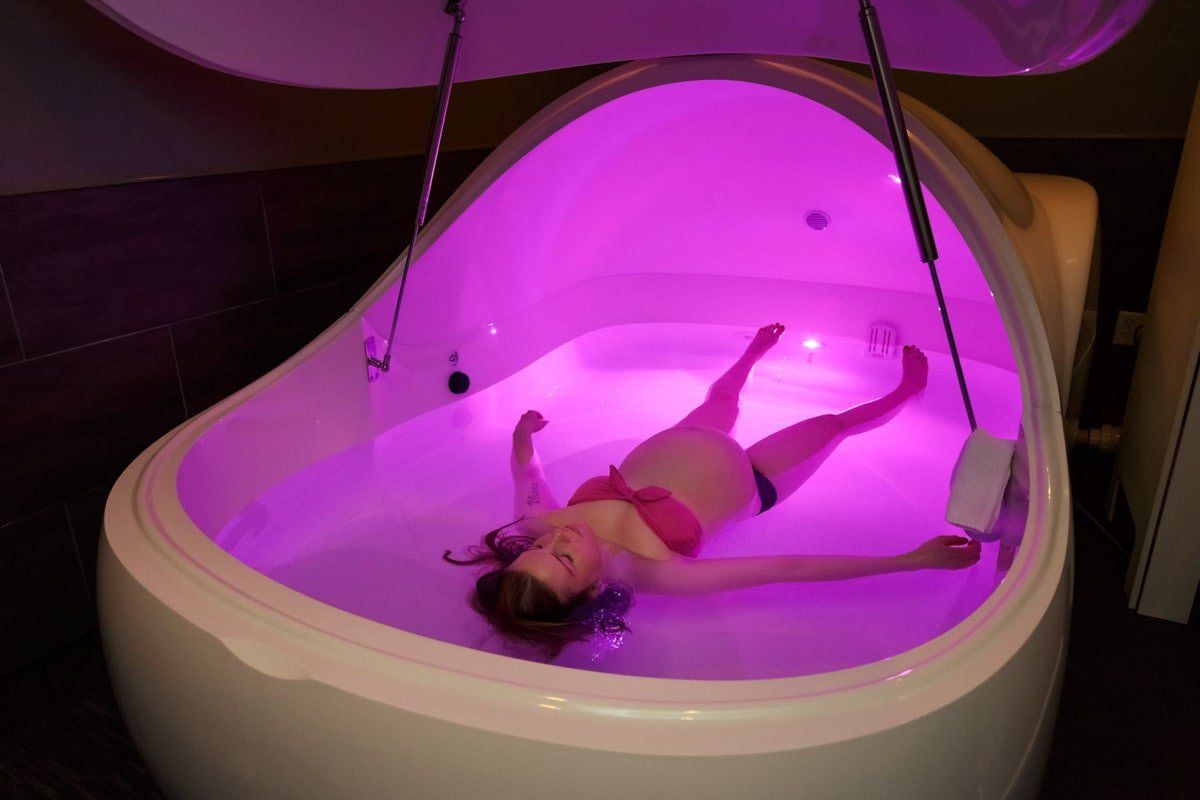 Photo of a woman floating