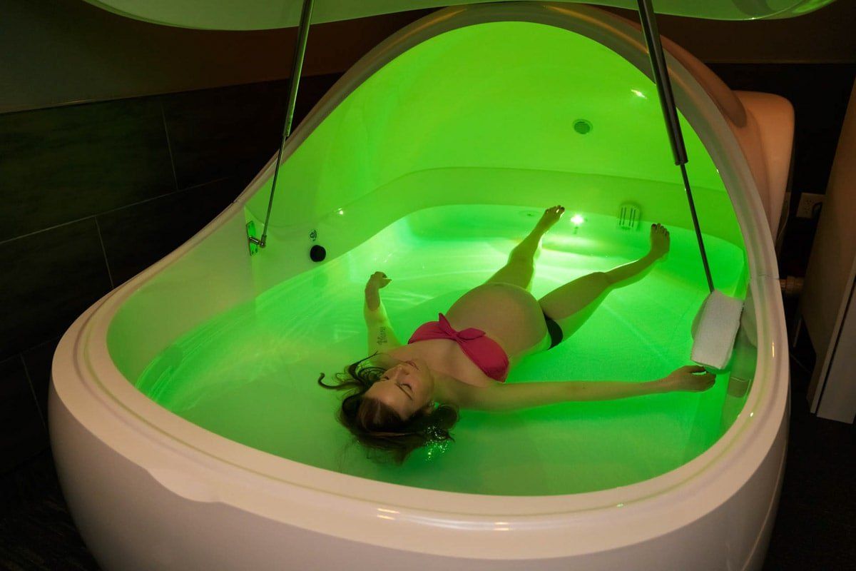 Photo of a woman floating