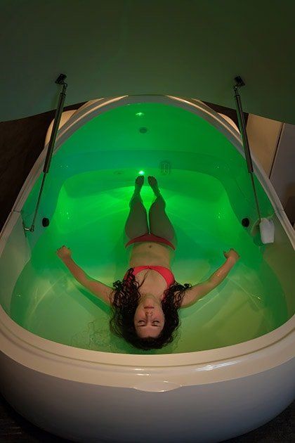 Photo of a woman floating