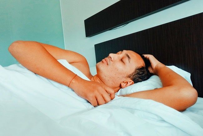 Photo of a man sleeping