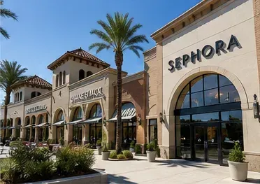 A flat, single-story retail building with a
