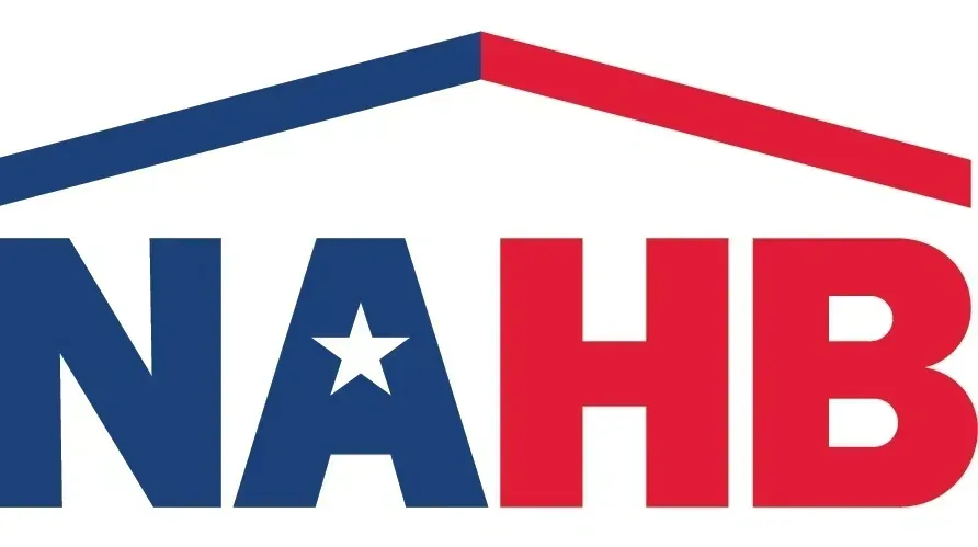 NAHB logo: blue and red building silhouette above blue 