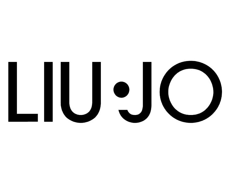 Un logo in bianco e nero per liu jo su uno sfondo bianco.