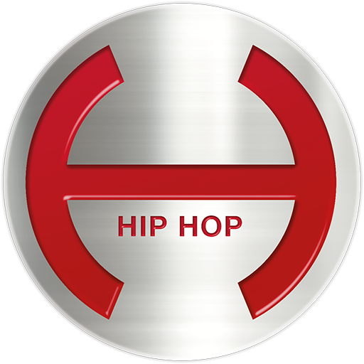 Un cerchio rosso con sopra la parola hip hop