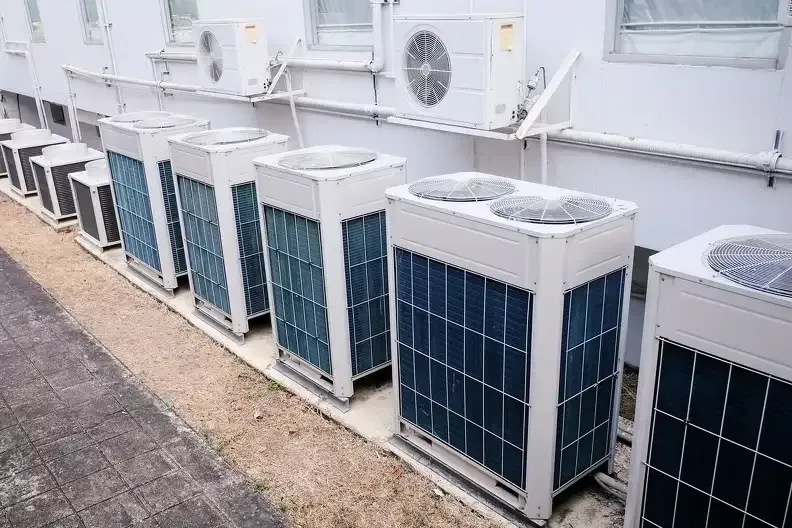 Commercial air conditioning system lineup serviced by air conditioning contractors in Hackensack, NJ
