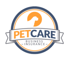 PetCare Business Insurance logo with orange pet icon and blue-gray circular badge