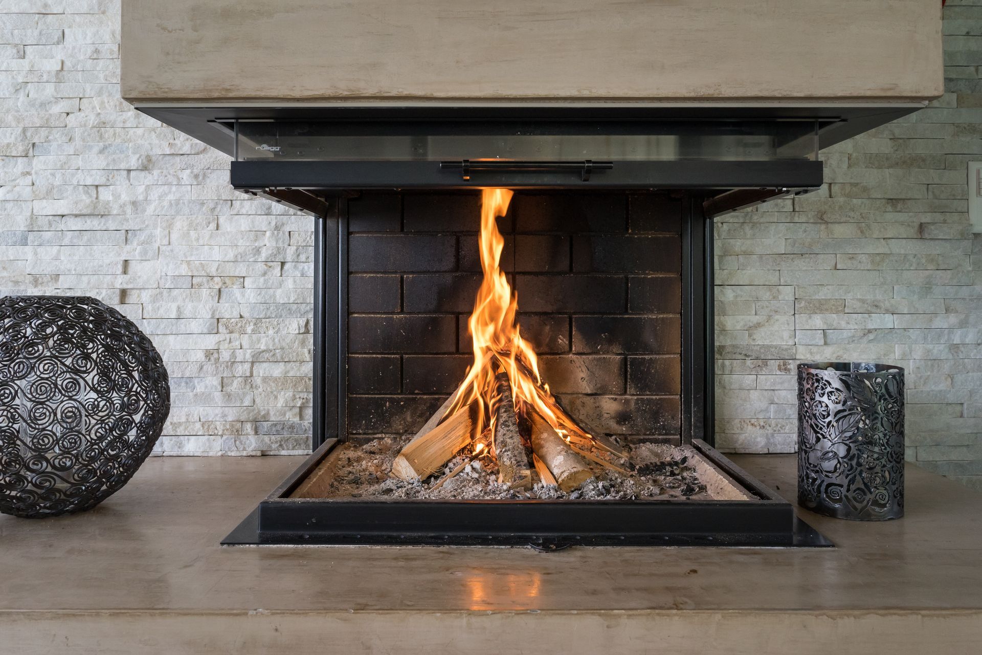 fireplace in the house