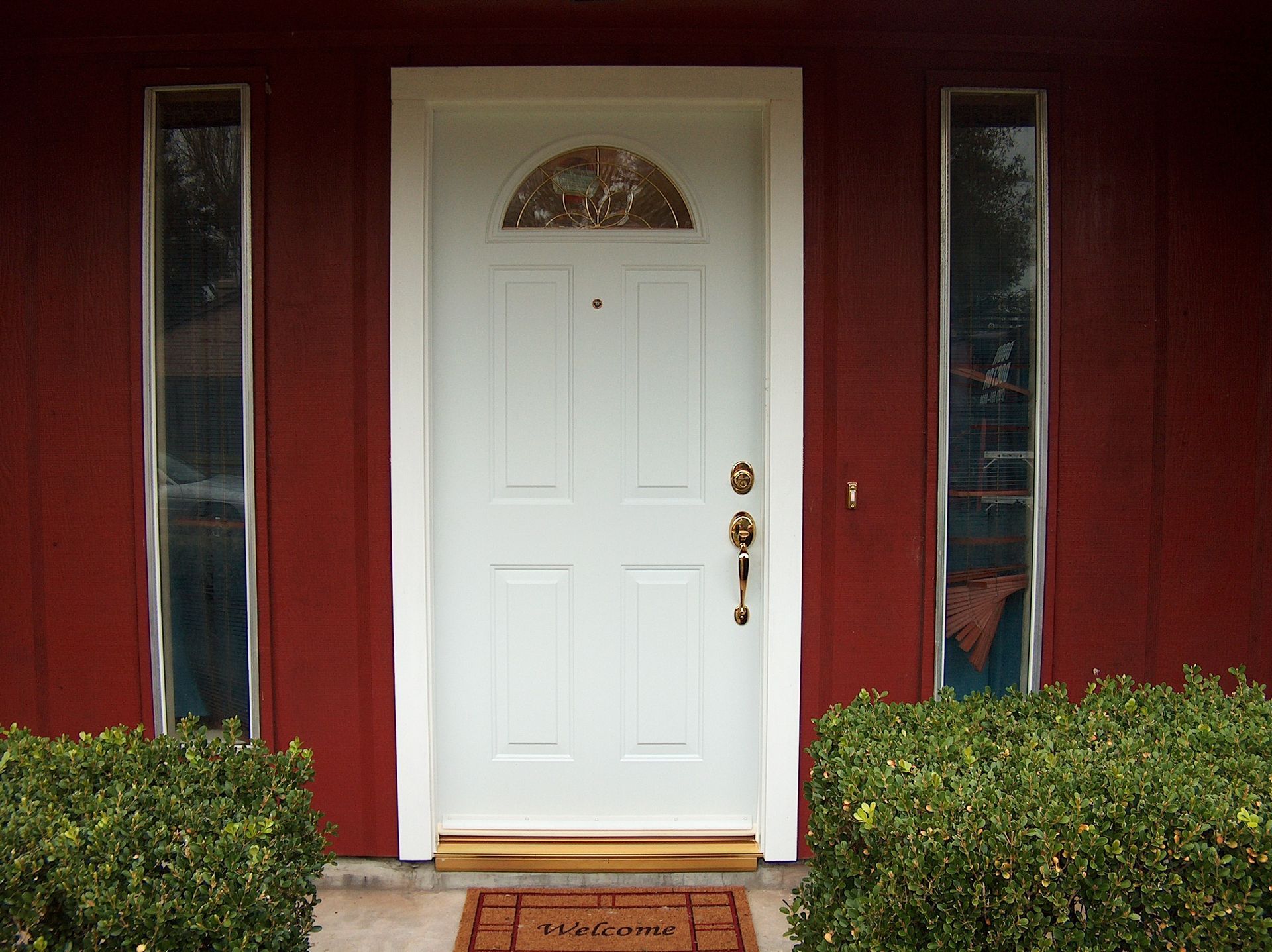 Front Door And Porch Of A Residential Home