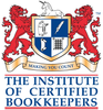 Institute of Certified Bookkeepers logo with red heraldic lions and blue shield, “Making You Count” banner