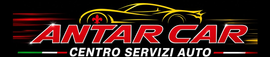 Logo ANTAR CAR in rosso, giallo e bianco su sfondo nero con la scritta “CENTRO AUTO SRL” sotto.