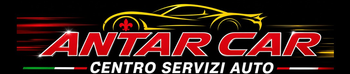 Logo ANTAR CAR in rosso, giallo e bianco su sfondo nero con la scritta “CENTRO AUTO SRL” sotto.