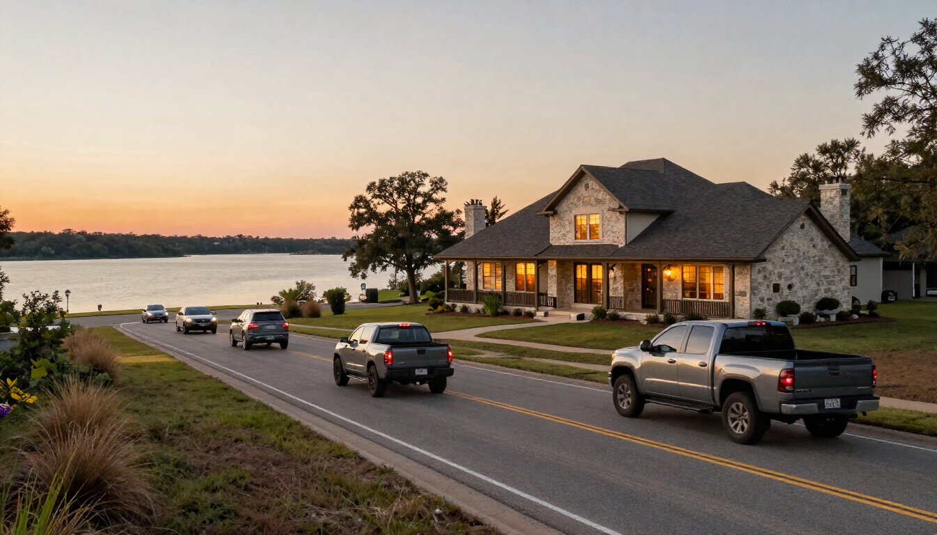 Dallas to Cedar Creek Lake commute and lake house