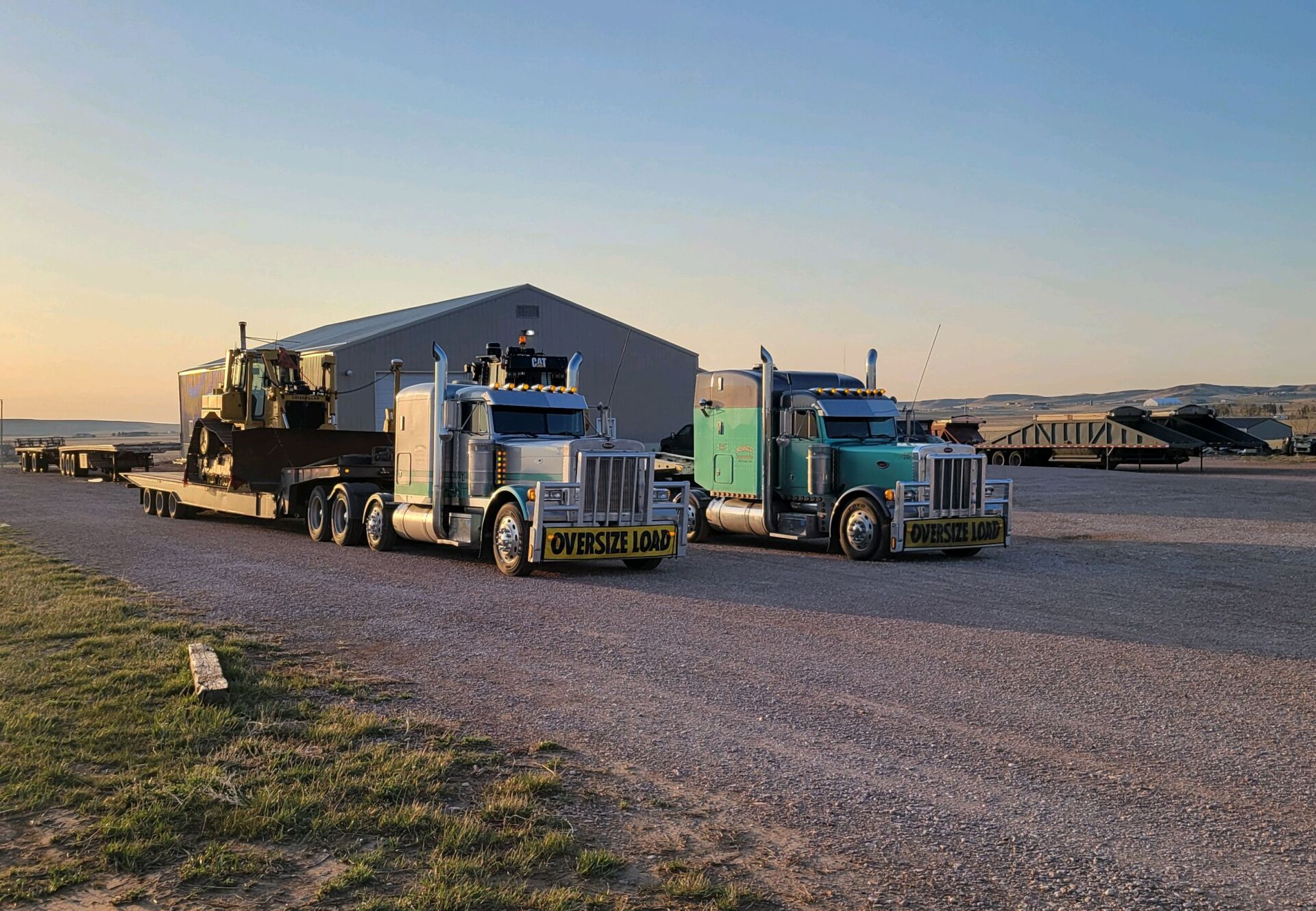 Loading truck at sunset — Black Hawk, SD — Bennett Transportation