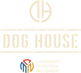 Dog House CrossFit Logo for Dog House and Community Nutrition Movement. Features an upper design of initials and a lower logo with the words