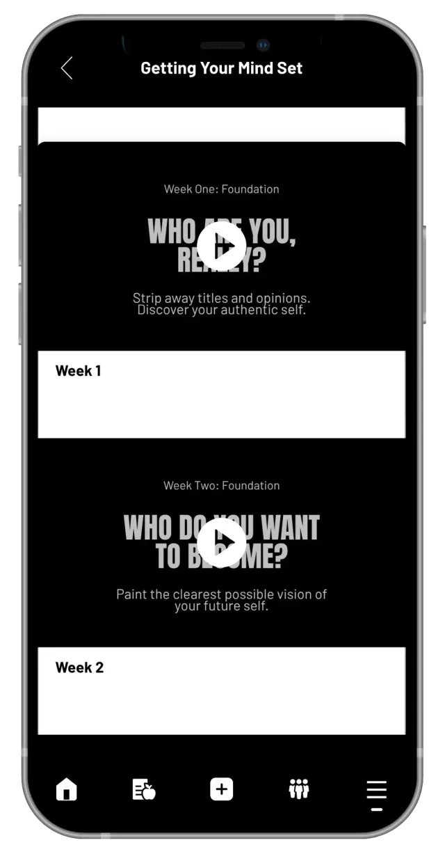 Stronger You App dashboard screen