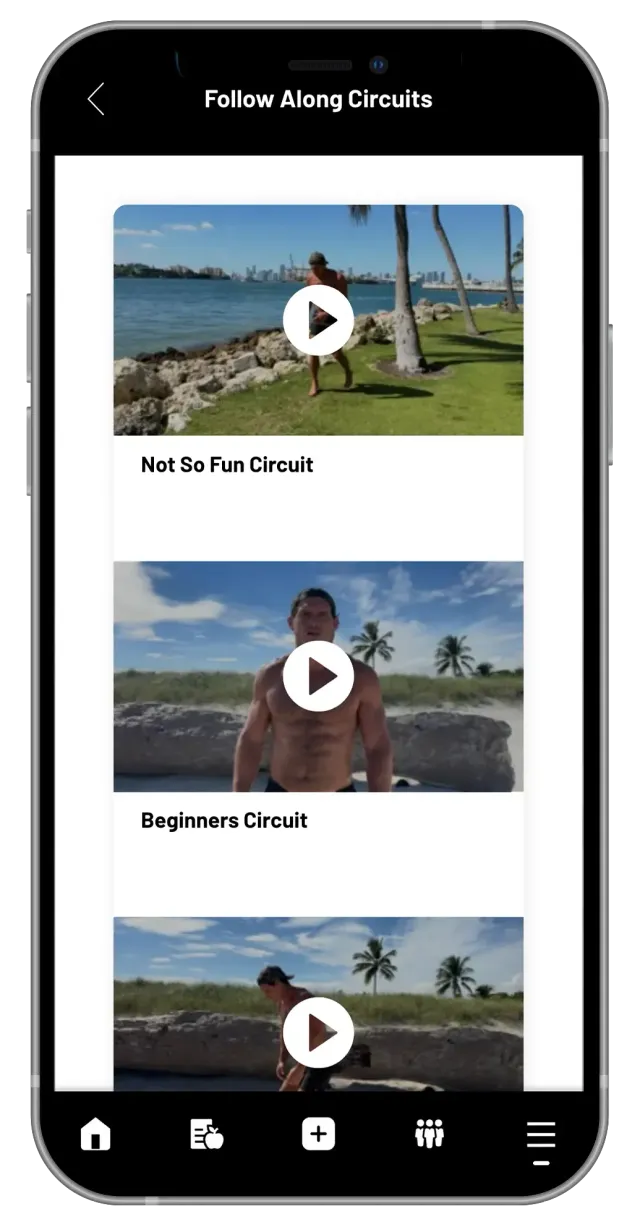 Stronger You App workout program screen