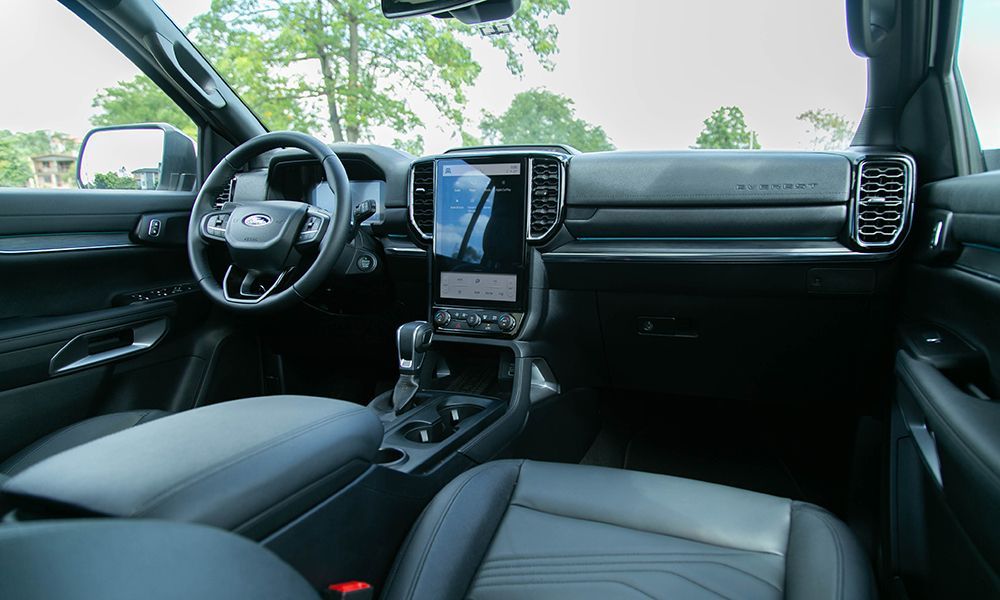 Ford Everest Next-Gen 4WD interior dashboard and seats car rental Puerto Princesa Palawan