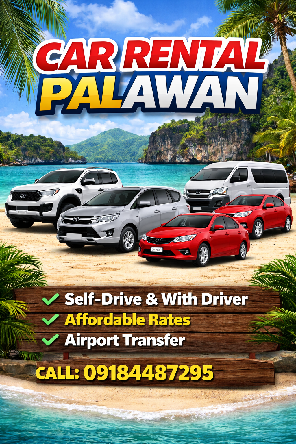 Affordable Car Rental Palawan self drive cars with airport pickup Puerto Princesa El Nido travel ?