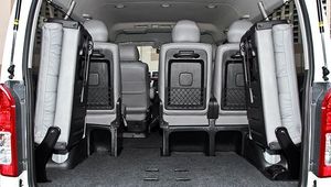 The Toyota GL Grandia van rental in Palawan provides ample trunk space, allowing you to carry all your travel essentials and gear for a convenient and enjoyable self-drive adventure through the beautiful landscapes of this tropical paradise