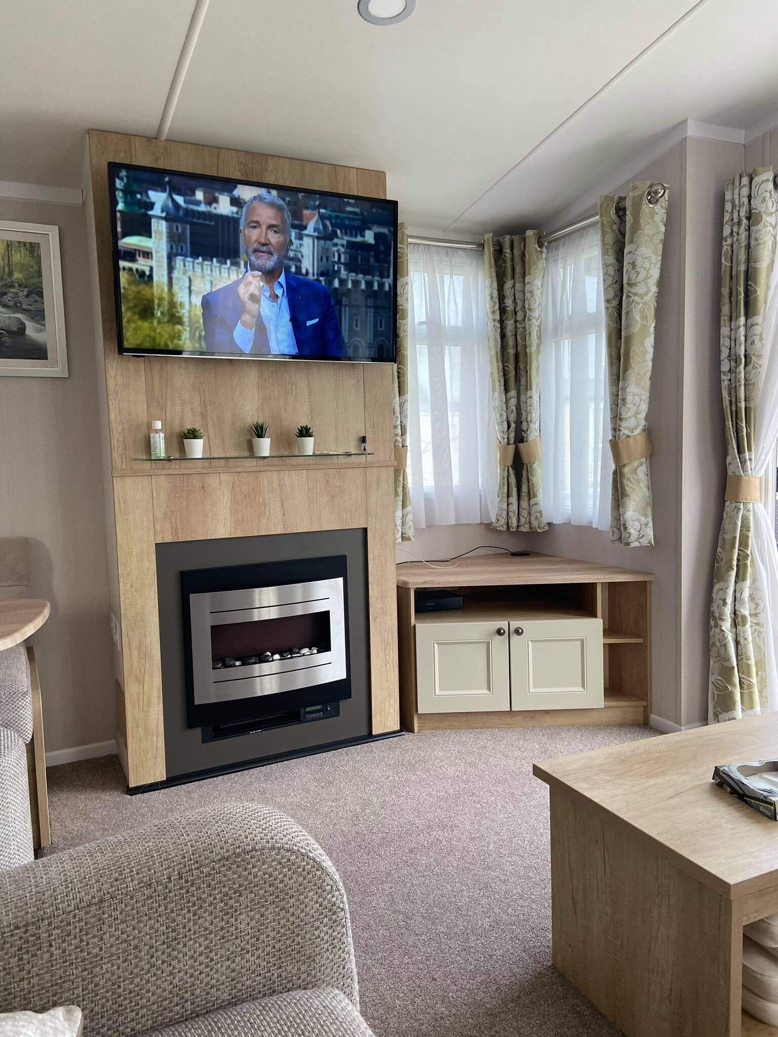 Flamingo Land Willow Grove Caravan CW48 Fireplace