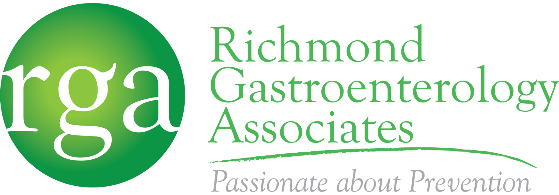 Richmond Gastroenterology Associates logo with green circle and tagline “Passionate about Prevention”