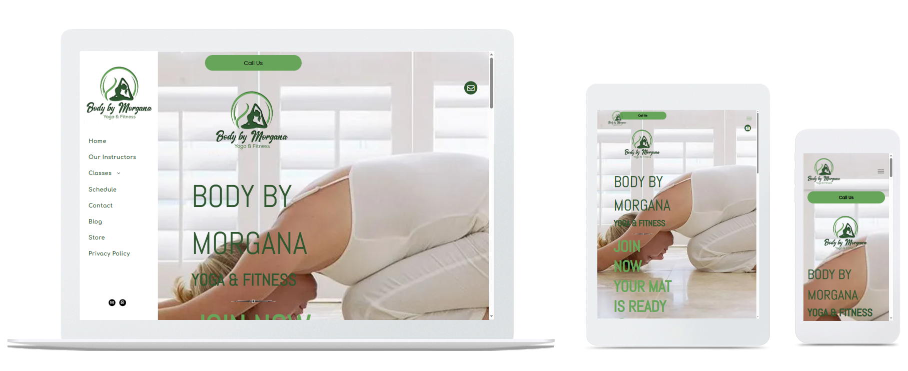 Website layout of 