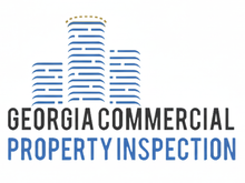 Georgia Property Inspection logo: Circular badge with a house inside a magnifying glass.