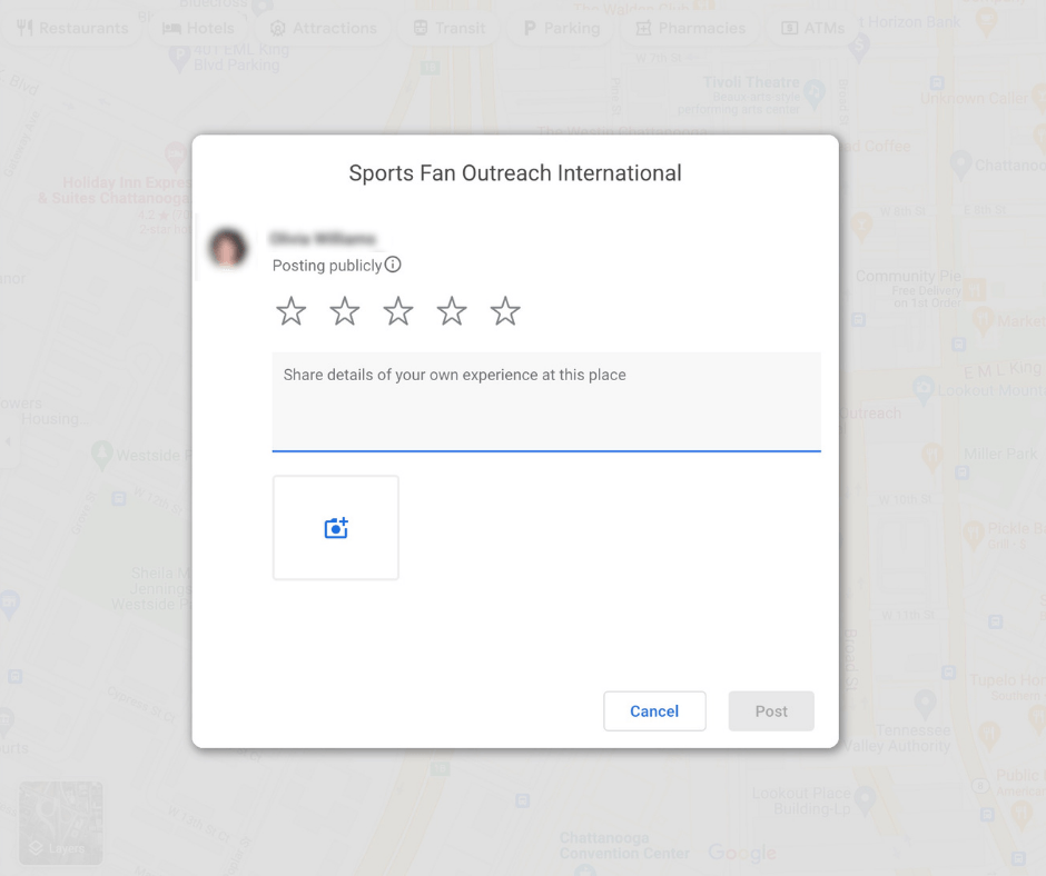image of leaving a review Google