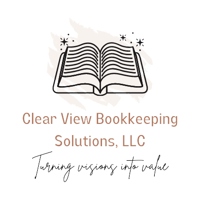 Clear View Bookkeeping Solutions The logo for clear view bookkeeping solutions llc shows an open book with stars coming out of it.