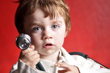 Boy with a stethoscope