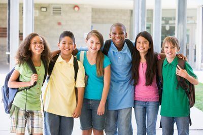 School aged kids at school