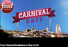 A food network advertisement for carnival eats
