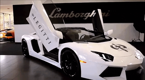 gif animation of a white lamborghini
