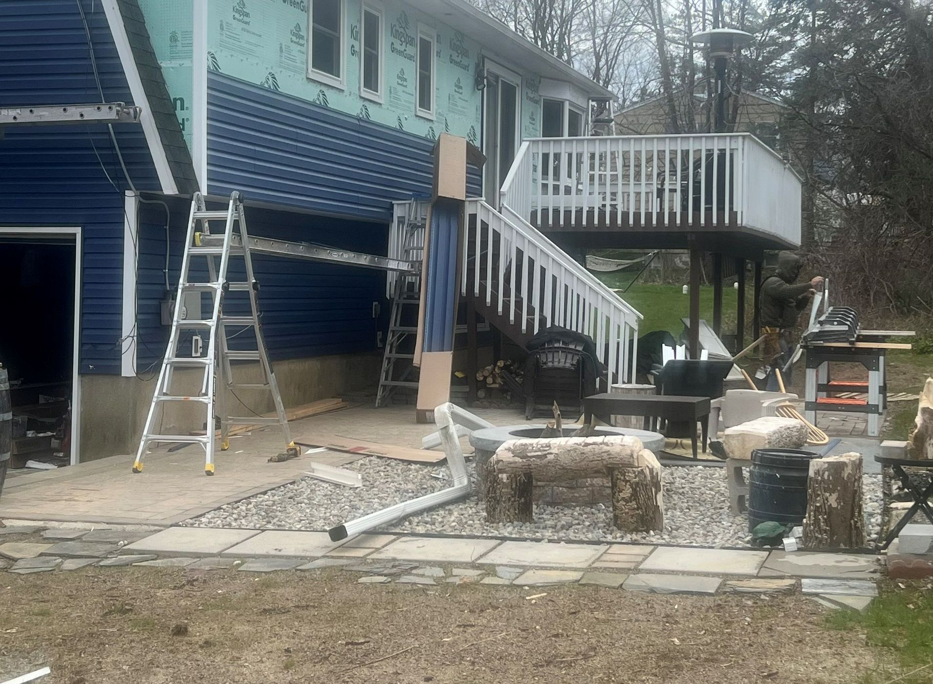 White Deck Being Remodeled — Roxbury, NJ — Four J’s Contracting & Roofing LLC White Deck Being Remodeled — Roxbury, NJ — Four J’s Contracting & Roofing LLC