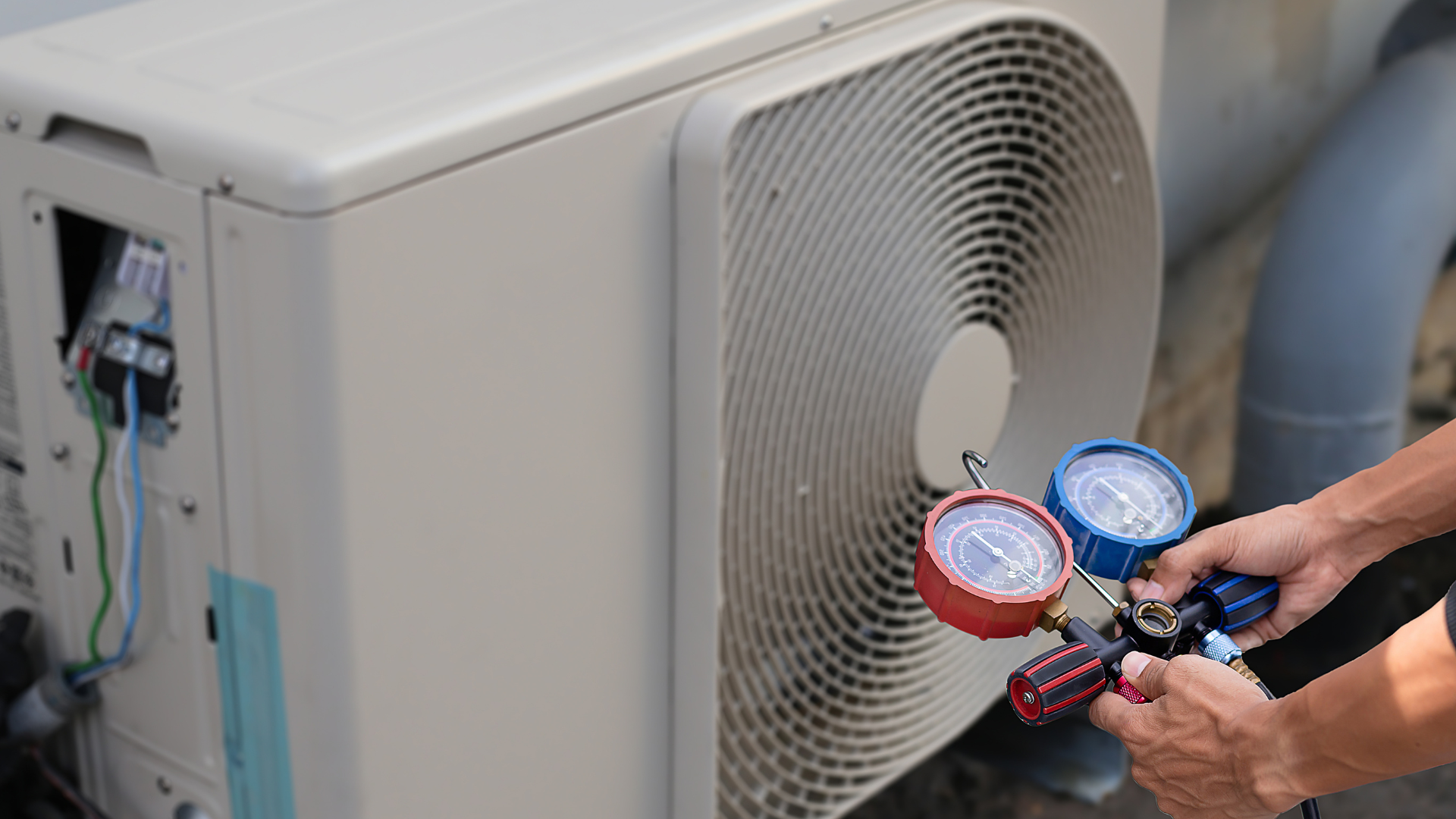 Air conditioning unit outdoors