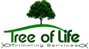 Logo: Green tree over green text