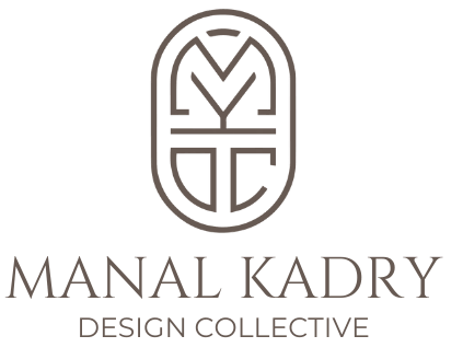 A logo for a company called manal kadry design collective.