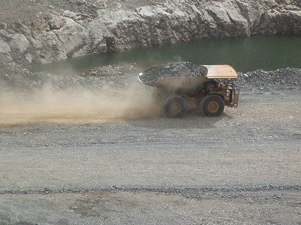 Dumptruck carrying raw materials