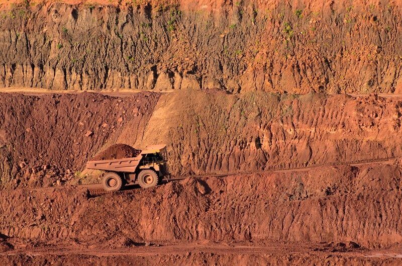 Truck carrying a load of rocks/minerals